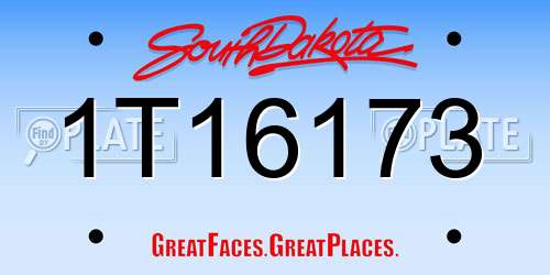 1T16173 South Dakota License Plate