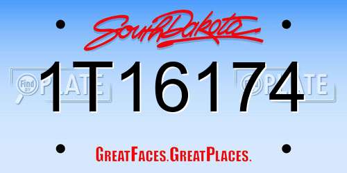 1T16174 South Dakota License Plate
