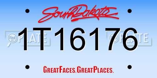 1T16176 South Dakota License Plate