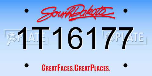 1T16177 South Dakota License Plate