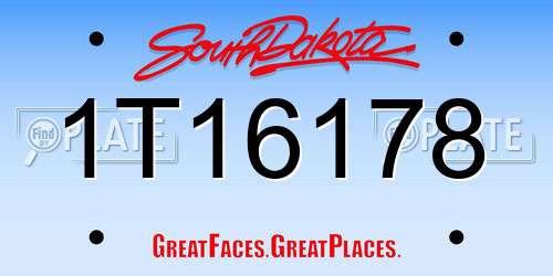1T16178 South Dakota License Plate
