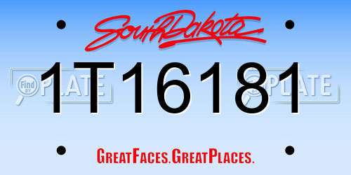 1T16181 South Dakota License Plate