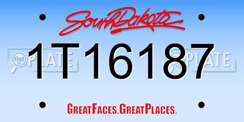 1T16187 South Dakota License Plate