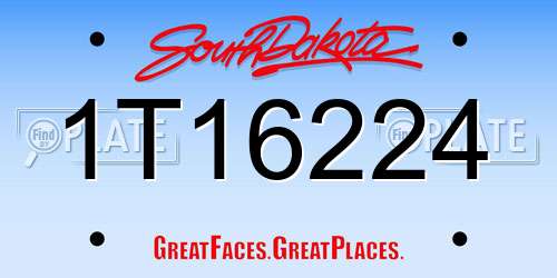 1T16224 South Dakota License Plate
