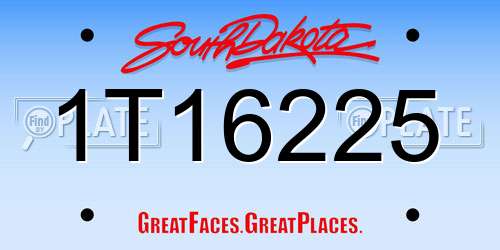 1T16225 South Dakota License Plate