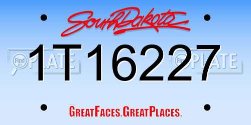 1T16227 South Dakota License Plate