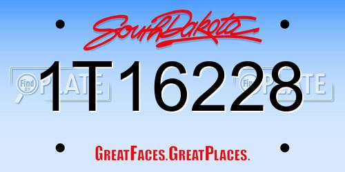 1T16228 South Dakota License Plate