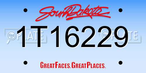 1T16229 South Dakota License Plate