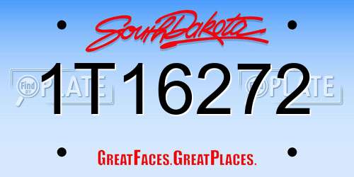 1T16272 South Dakota License Plate