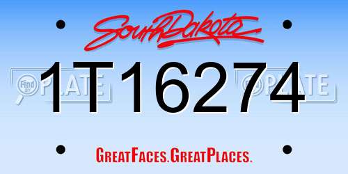1T16274 South Dakota License Plate