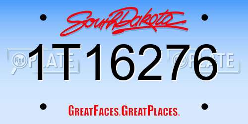1T16276 South Dakota License Plate