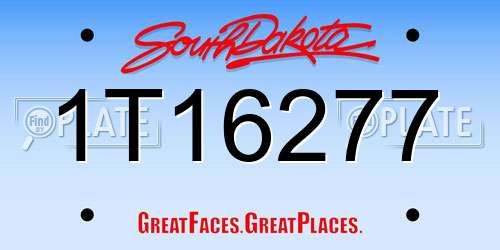1T16277 South Dakota License Plate