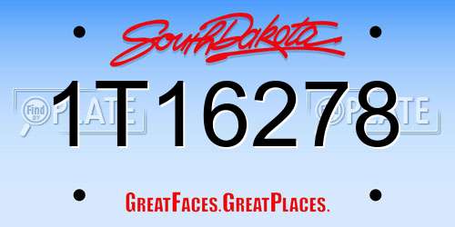 1T16278 South Dakota License Plate