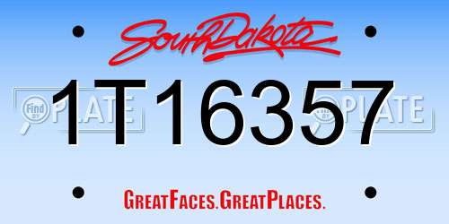 1T16357 South Dakota License Plate