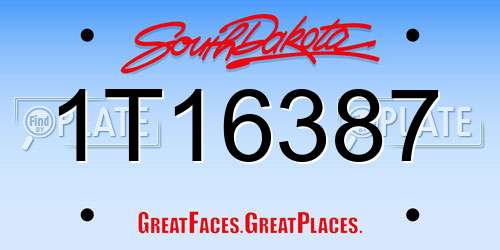 1T16387 South Dakota License Plate