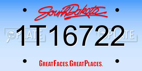 1T16722 South Dakota License Plate