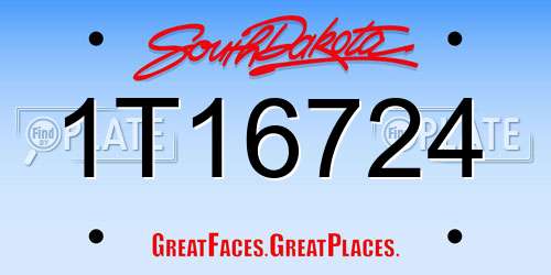 1T16724 South Dakota License Plate