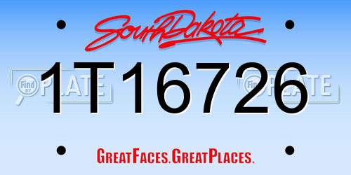 1T16726 South Dakota License Plate