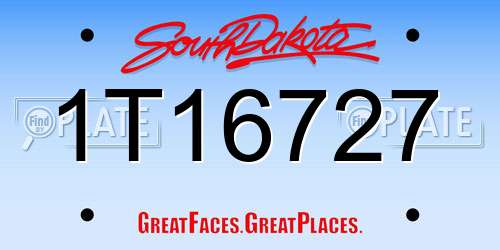 1T16727 South Dakota License Plate