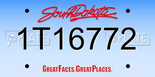 1T16772 South Dakota License Plate