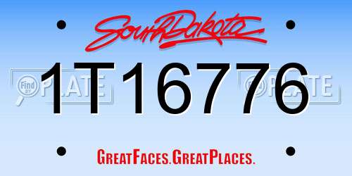 1T16776 South Dakota License Plate