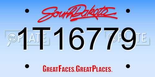 1T16779 South Dakota License Plate