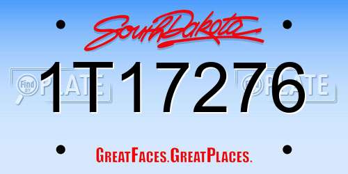 1T17276 South Dakota License Plate