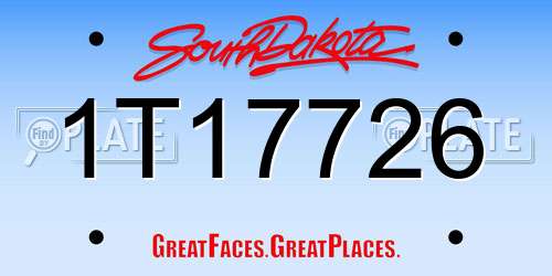 1T17726 South Dakota License Plate