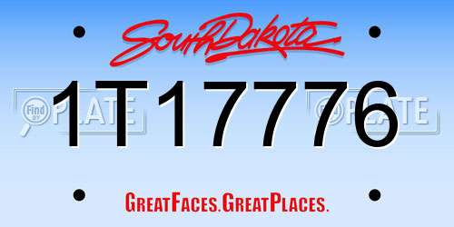 1T17776 South Dakota License Plate