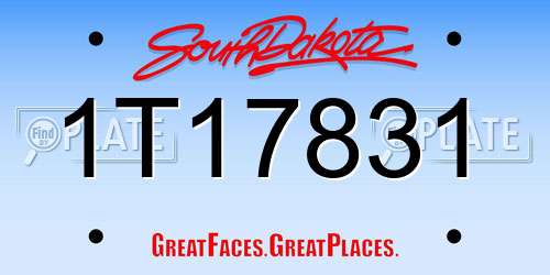 1T17831 South Dakota License Plate