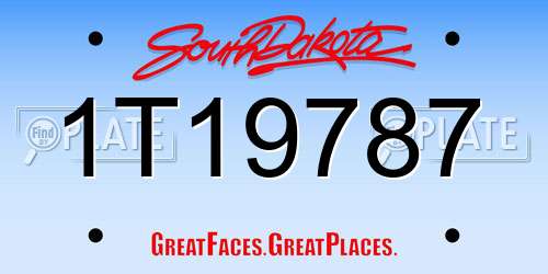 1T19787 South Dakota License Plate