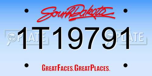 1T19791 South Dakota License Plate