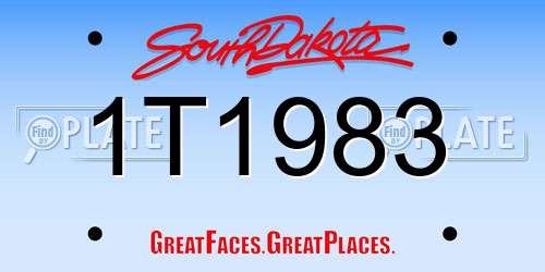 1T1983 South Dakota License Plate