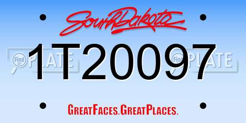 1T20097 South Dakota License Plate