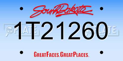 1T21260 South Dakota License Plate
