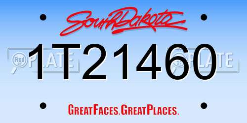 1T21460 South Dakota License Plate