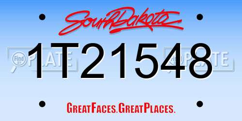 1T21548 South Dakota License Plate