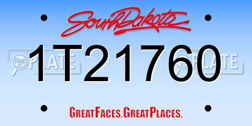 1T21760 South Dakota License Plate
