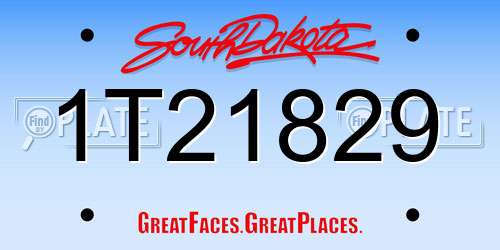 1T21829 South Dakota License Plate