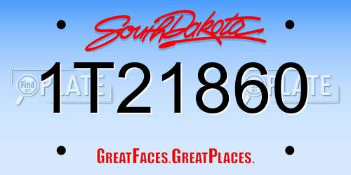1T21860 South Dakota License Plate