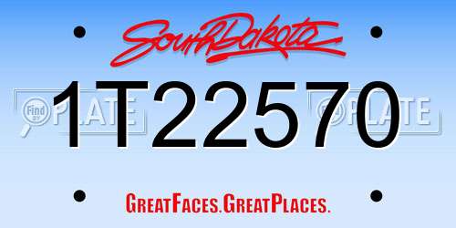 1T22570 South Dakota License Plate