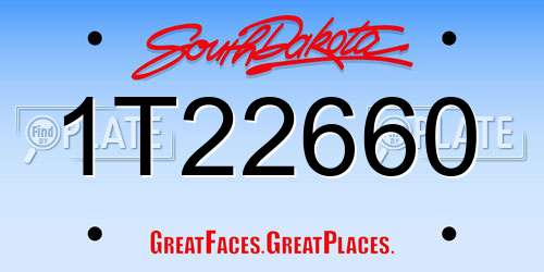 1T22660 South Dakota License Plate