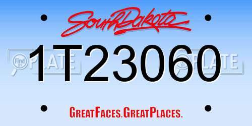 1T23060 South Dakota License Plate