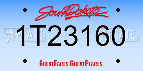 1T23160 South Dakota License Plate