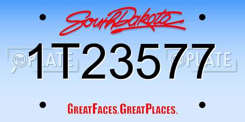 1T23577 South Dakota License Plate