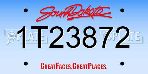 1T23872 South Dakota License Plate