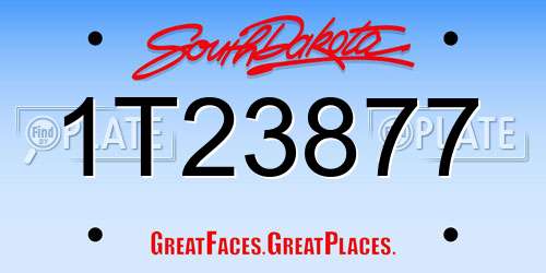 1T23877 South Dakota License Plate