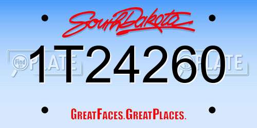 1T24260 South Dakota License Plate
