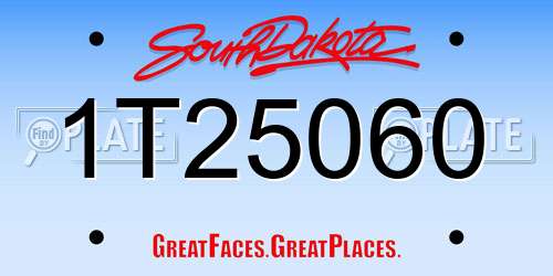 1T25060 South Dakota License Plate