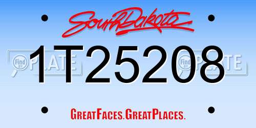 1T25208 South Dakota License Plate